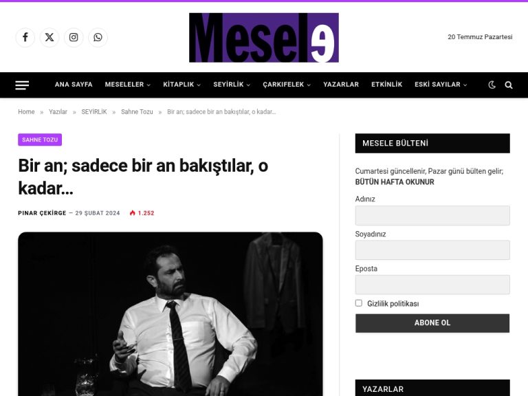 Bir an; sadece bir an bakıştılar, o kadar… – Pınar Çekirge
