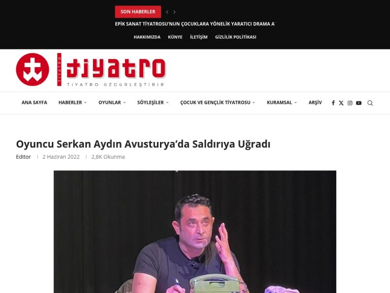 Oyuncu Serkan Aydın Avusturya’da Saldırıya Uğradı | Tiyatro Dergisi