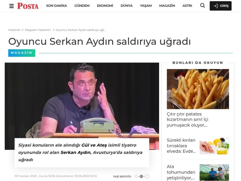 Oyuncu Serkan Aydın saldırıya uğradı – Magazin Haberleri