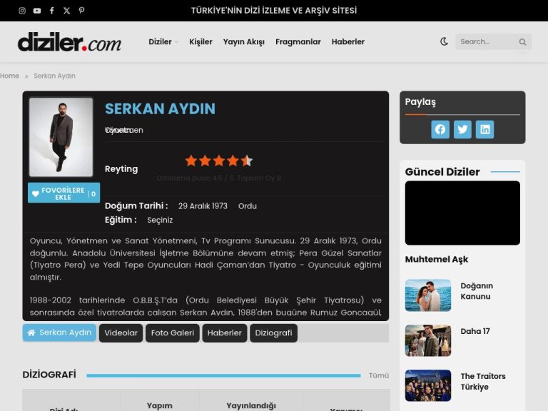 Serkan Aydın – Diziler.com