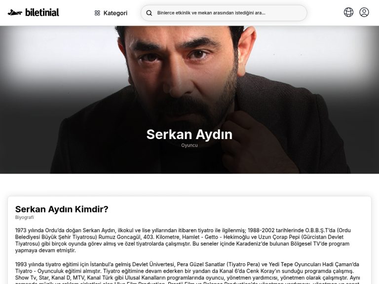 Serkan Aydın | Oyuncu | biletinial