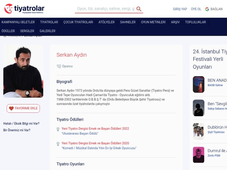 Serkan Aydın | tiyatrolar.com.tr